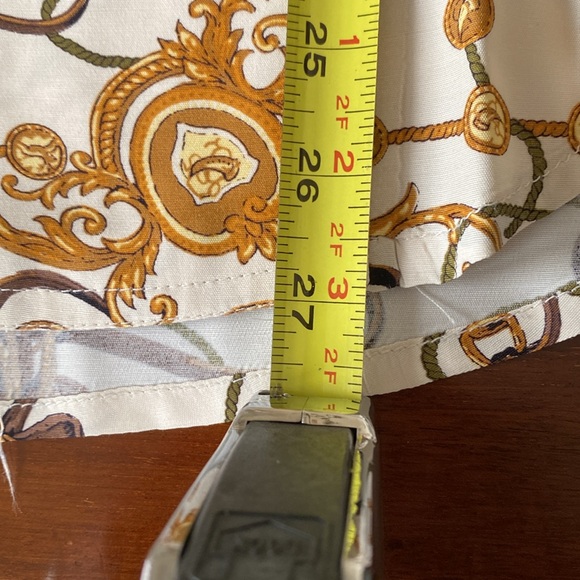 Alexander Campbell 2 pieces Brown & Gold Equestrian Hunt Print Blouse & Skirt 12 - Picture 12 of 16